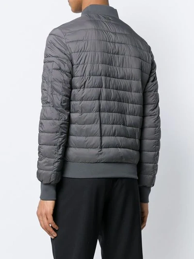 Shop Herno Quilted Bomber Jacket In Grey