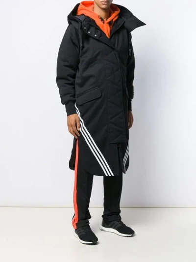 Adidas Originals Long-line Parka Coat In Black | ModeSens