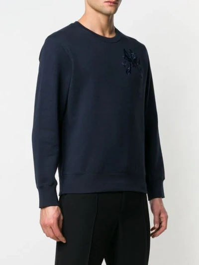 Shop Alexander Mcqueen Logo Embroidered Sweatshirt In 4100 Navy
