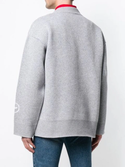Shop Calvin Klein 205w39nyc Yale Embroidered Sweater In Grey