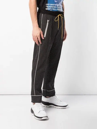 Shop Rhude Polka Dot Track Trousers In Black ,white