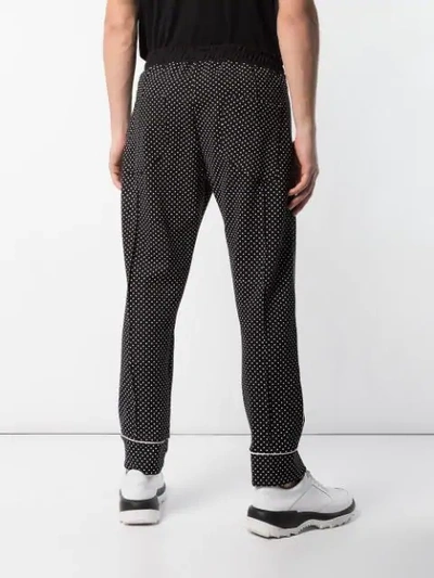 Shop Rhude Polka Dot Track Trousers In Black ,white