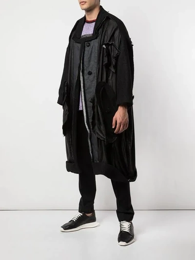 Shop Raf Simons Deconstructed Coat In Black