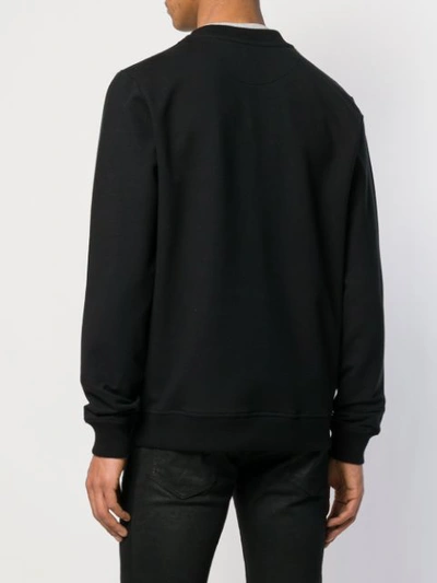 Shop Love Moschino Contrast Logo Sweatshirt In Black