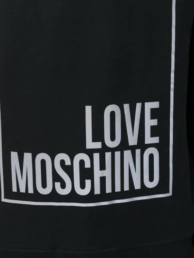 Shop Love Moschino Contrast Logo Sweatshirt In Black