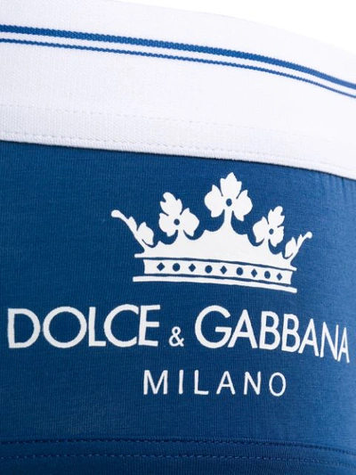 Shop Dolce & Gabbana Side Logo Print Briefs In Blue