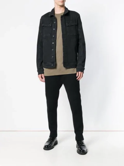 Shop Thom Krom Slim-fit Denim Jacket - Black