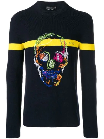 Shop Alexander Mcqueen Skull Sweater In Blue