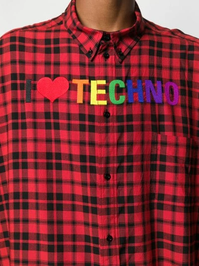 Shop Balenciaga I Love Techno Shirt In Red