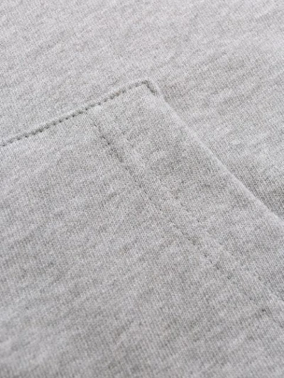 Shop Balmain Logo Band Zipped Hoodie In Grey