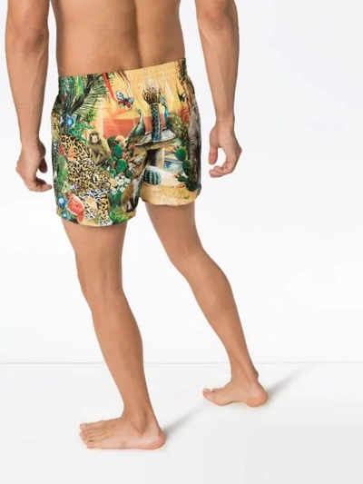 Shop Dolce & Gabbana Giardino Animal Print Swim Shorts In Hhih3 Multi