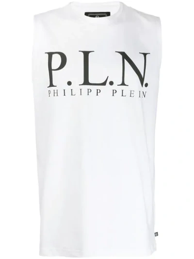 Shop Philipp Plein Tank Top P.l.n. In White
