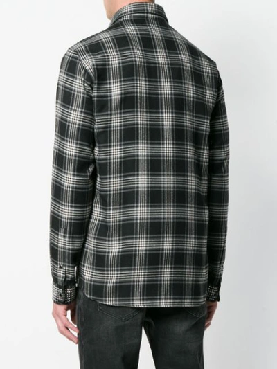 Shop Valentino Checked Button Shirt In Black