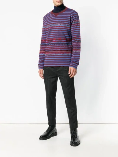 striped embroidered sweatshirt