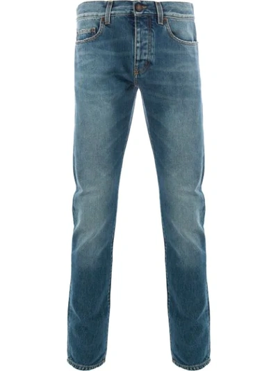 Shop Saint Laurent Straight Leg Jeans - Blue