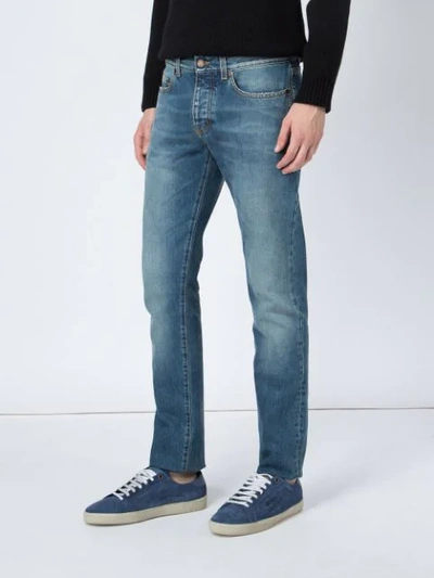 Shop Saint Laurent Straight Leg Jeans - Blue