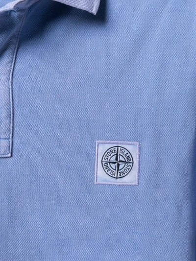 STONE ISLAND LOGO POLO TOP - 蓝色