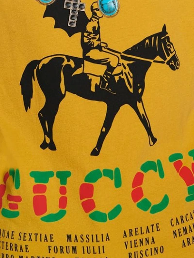 Shop Gucci Oversize T-shirt With Winged Jockey In Yellow