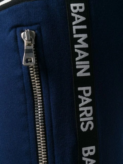 BALMAIN LOGO织带运动裤 - 蓝色