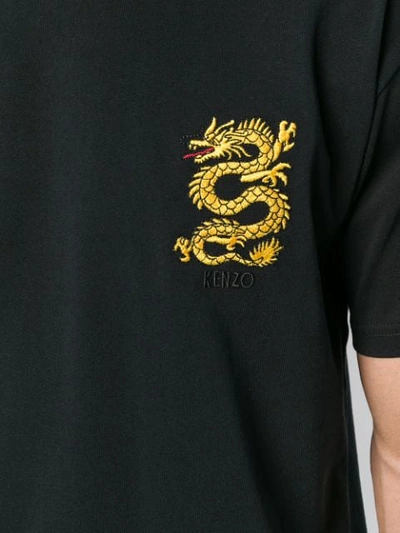 Shop Kenzo Dragon T-shirt In 99 Black