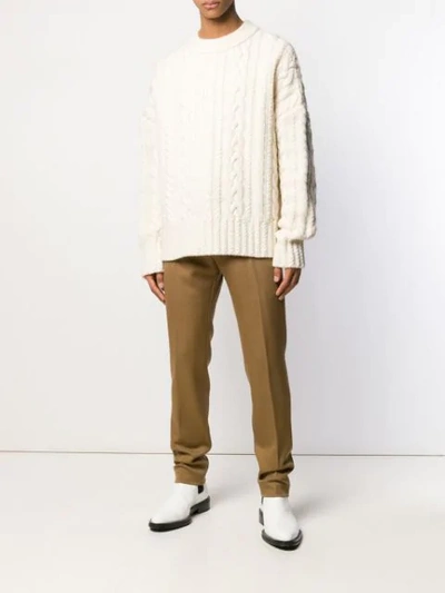 Shop Ami Alexandre Mattiussi Cable Knit Oversize Jumper In White
