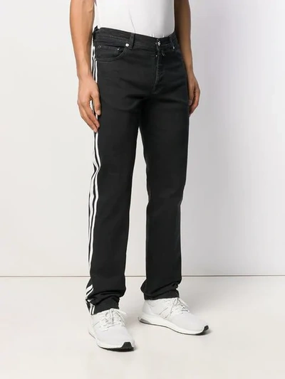 Shop Kiton Striped Jeans In Black