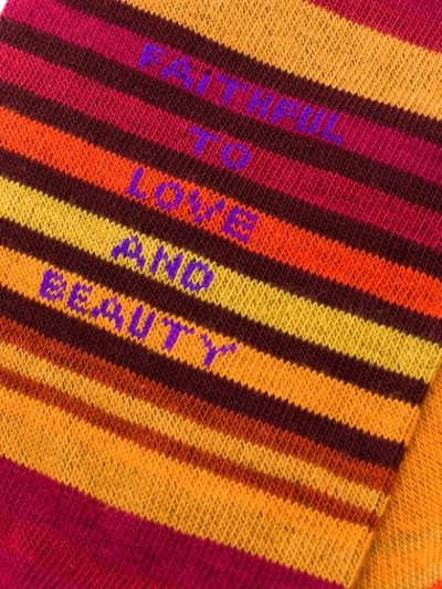 Shop Etro Striped Socks In Orange