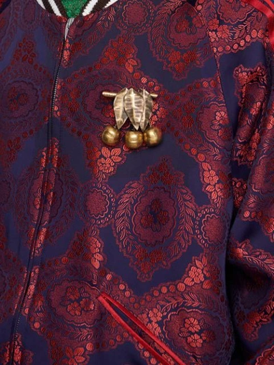 Shop Gucci Baroque Jacquard Bomber Jacket In Red