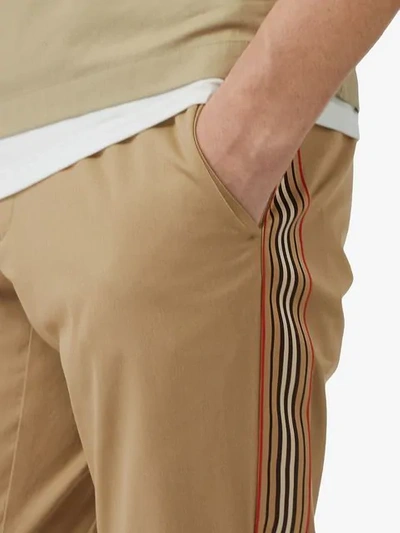 Shop Burberry Slim Fit Icon Stripe Detail Cotton Chinos In Brown