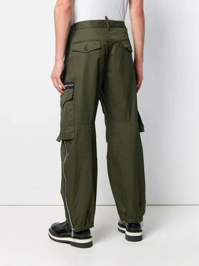 Shop Dsquared2 Combat Cargo Trousers In Green