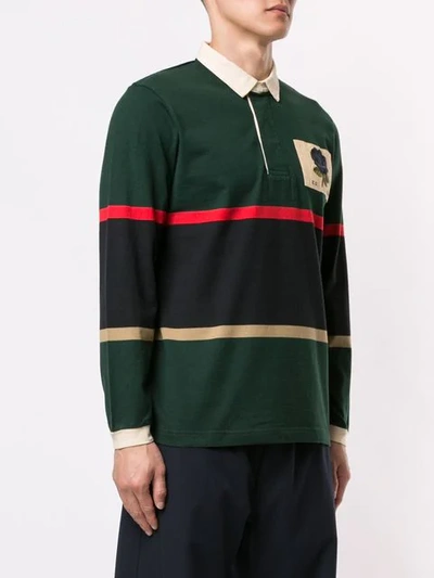 Shop Kent & Curwen Veasley Rose Patch Rugby Shirt In Green