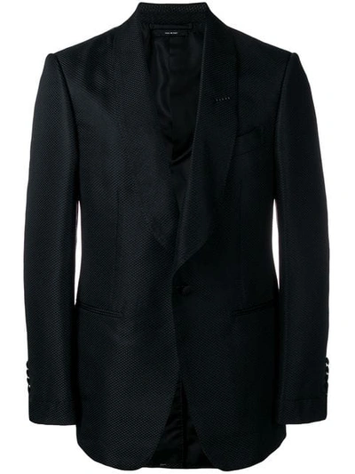 TOM FORD TEXTURED FITTED BLAZER - 黑色