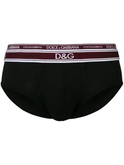 Shop Dolce & Gabbana Underwear Slip Mit Logo - Schwarz In Black