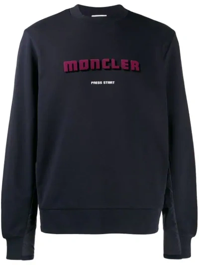 Shop Moncler Printed Sweatshirt In Blue