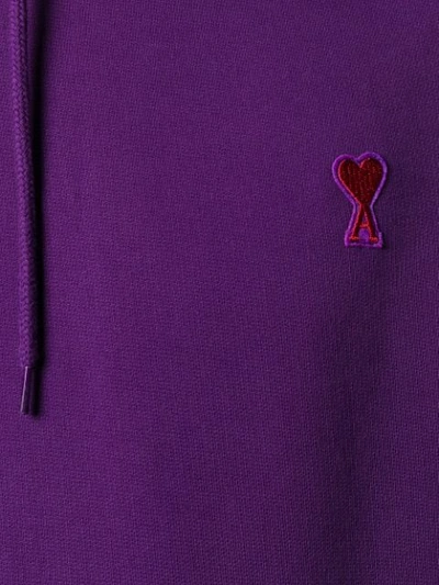 Shop Ami Alexandre Mattiussi Hoodie With Red Ami De Coeur In Purple