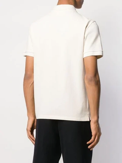 Shop Ami Alexandre Mattiussi Short Sleeve Polo Shirt With Red Ami De Coeur Patch In Neutrals