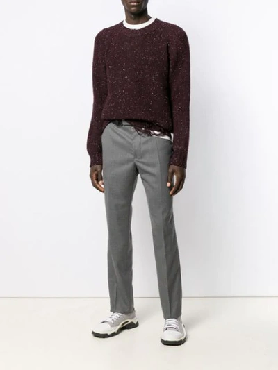 Shop Maison Margiela Buckled Tailored Trousers In Grey