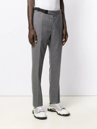 Shop Maison Margiela Buckled Tailored Trousers In Grey