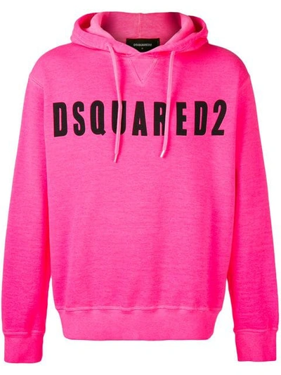 Shop Dsquared2 Logo Printed Hoodie - Pink