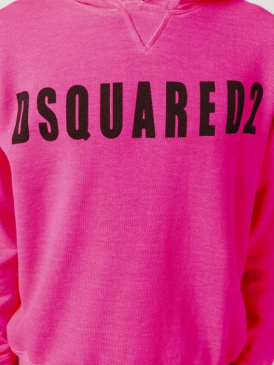 Shop Dsquared2 Logo Printed Hoodie - Pink