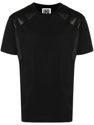 Shop Les Hommes Urban Shoulder Insert T-shirt - Black