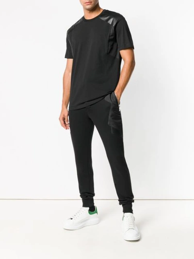 Shop Les Hommes Urban Shoulder Insert T-shirt - Black