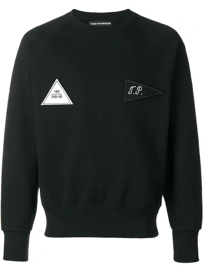 Shop Gosha Rubchinskiy Patch Detail Sweatshirt In Black