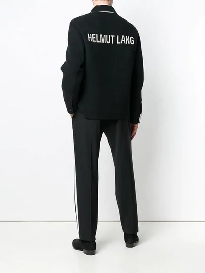 Shop Helmut Lang Logo Bomber Jacket In Black