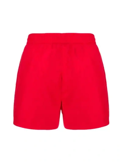 Shop Fila Side Logo Patch Swim Shorts In Red