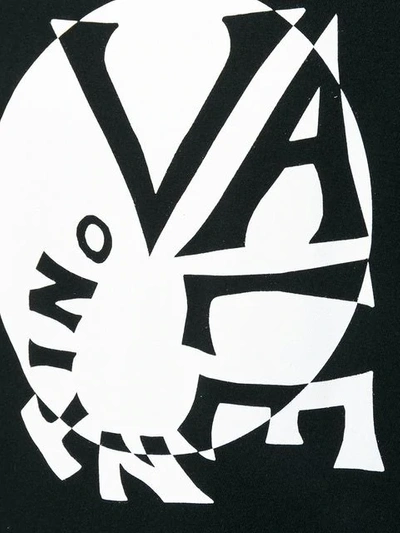 Shop Valentino Spiral Logo Print T-shirt In Black