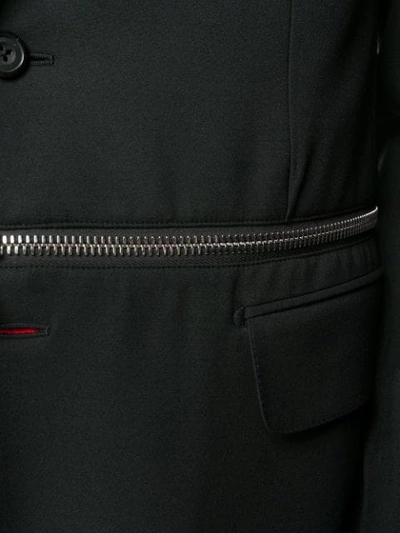 Shop Alexander Mcqueen Zipped Blazer In 1000 Black