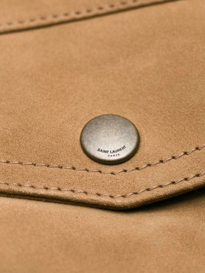Saint Laurent Zipped Bomber Jacket In Neutrals