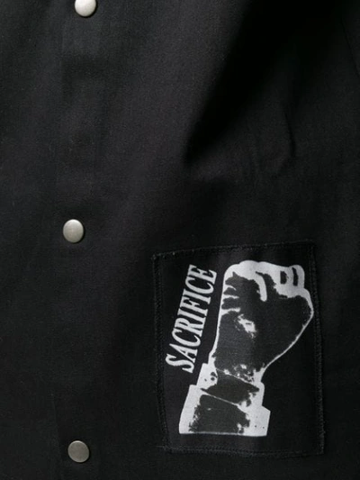 Shop Newams 'nelson Mandela' Denim Shirt In Black