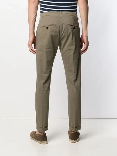 Shop Dondup Slim Fit Chinos In Green